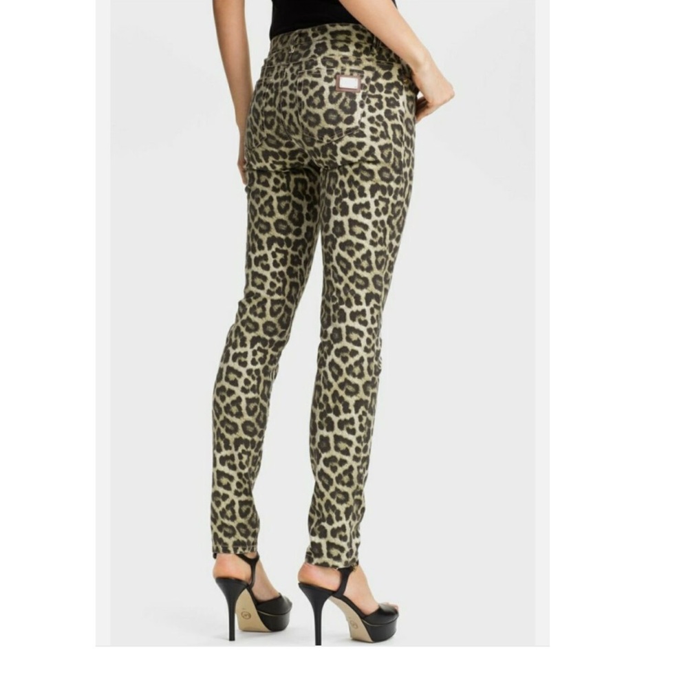 Michael Kors Savannah Pants Leopard Animal Print Skinny Jeans size 4